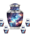Nebula Galaxy Theme Large Urn With 4 Keepsake Urn