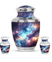 Nebula Galaxy Theme Large Urn With 2 Keepsake Urn
