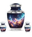 Nebula Galaxy Theme Large Urn With 2 Keepsake Urn
