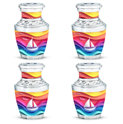 Sail Boat Theme 3 Inch Keepsake Pack of 4