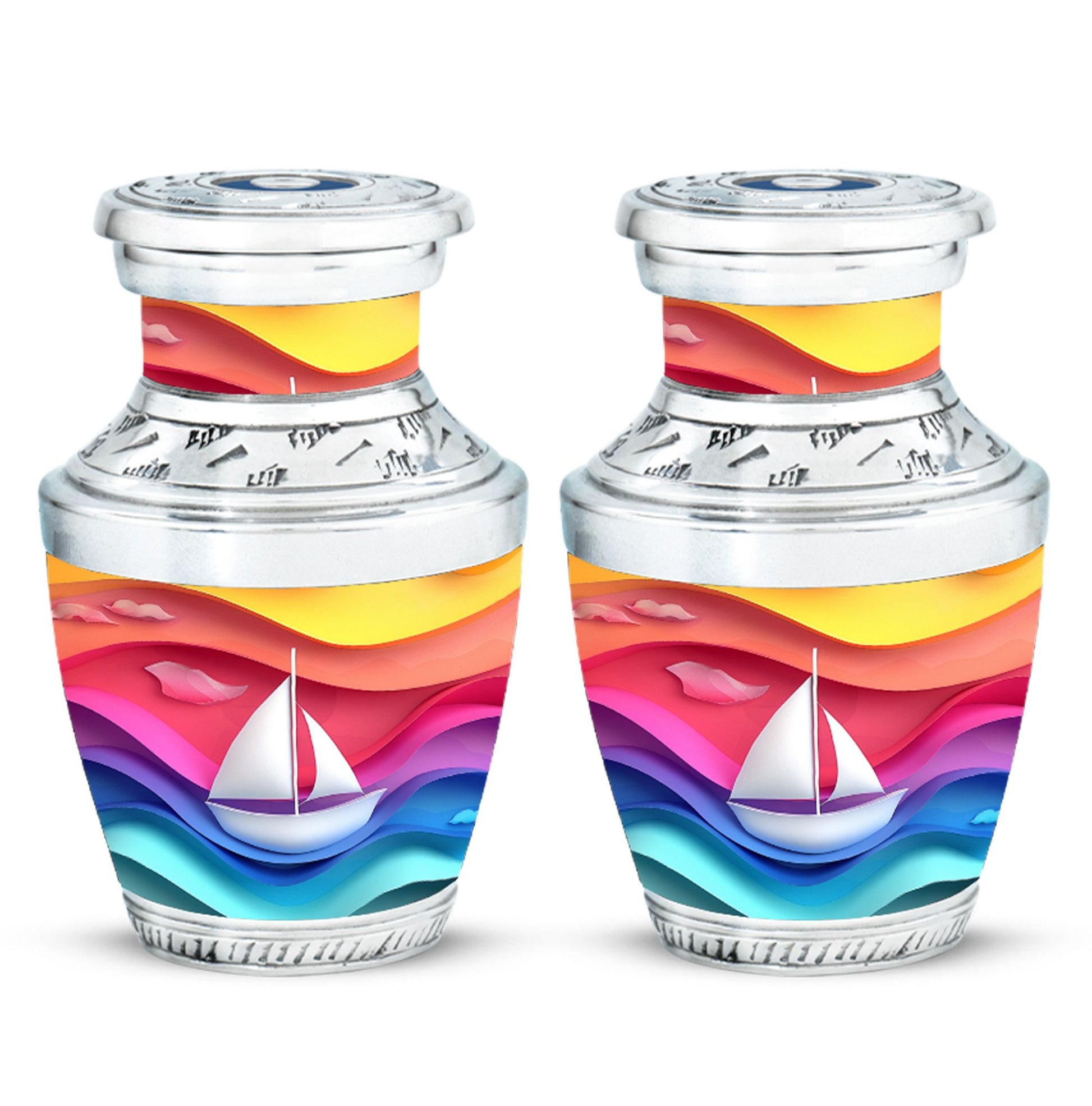 Sail Boat Theme 3 Inch Keepsake Pack of 2