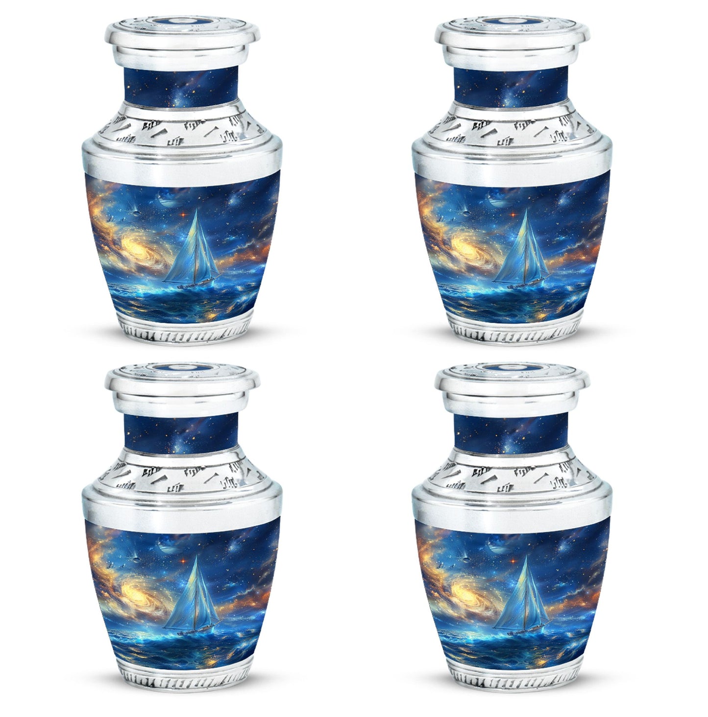 Sail Boat Theme 3 Inch Keepsake Pack of 4
