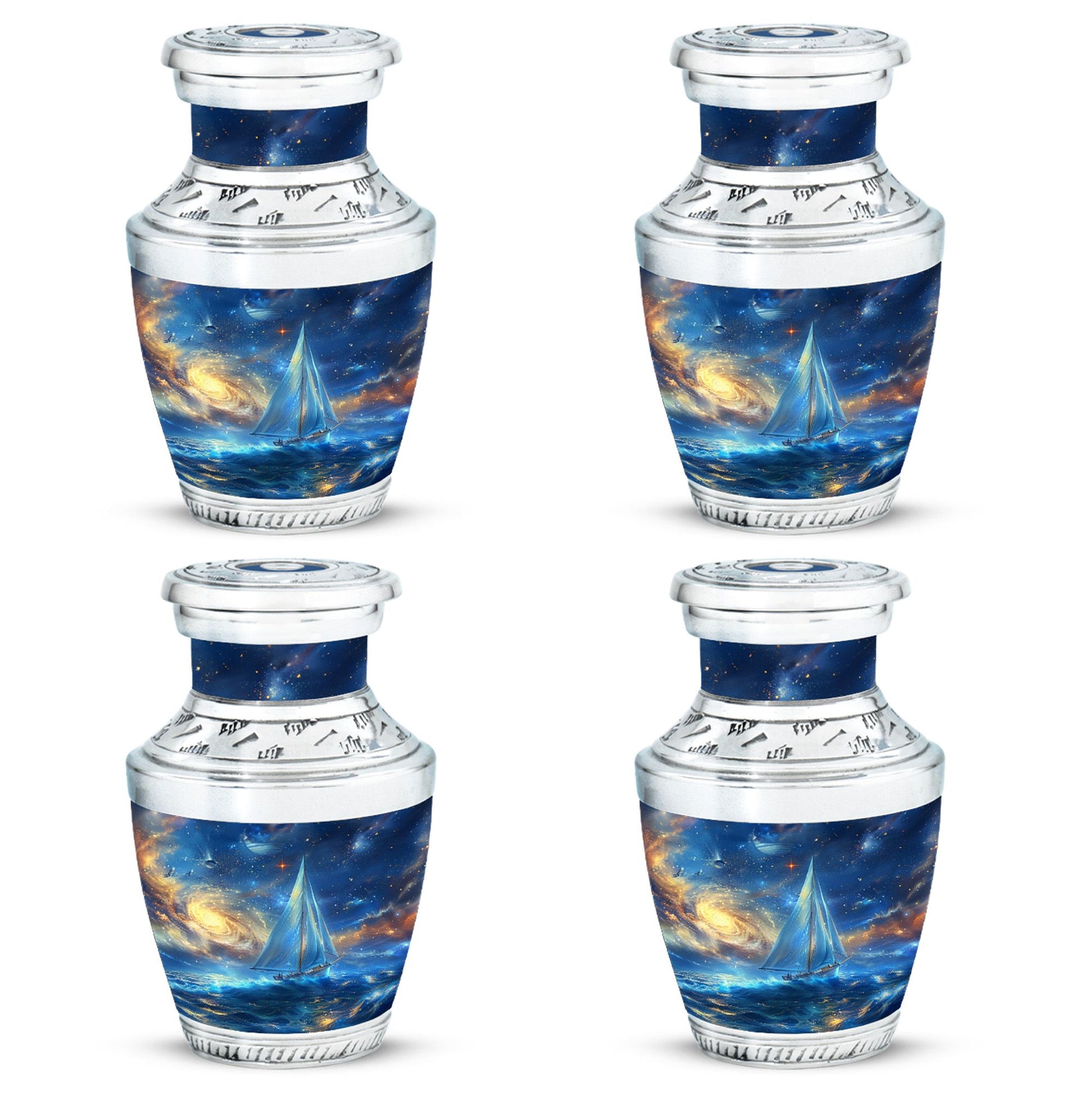 Sail Boat Theme 3 Inch Keepsake Pack of 4