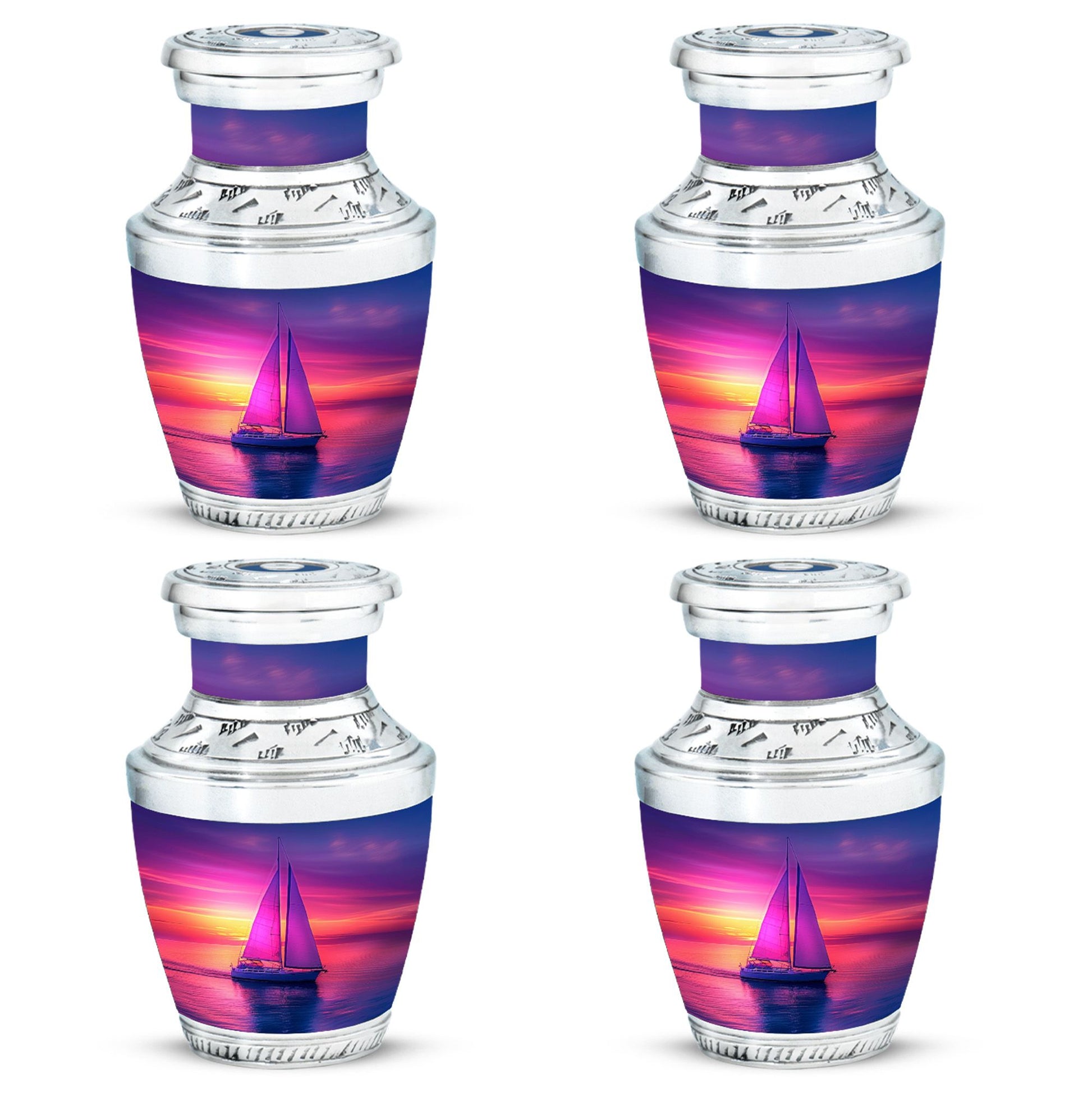 Sail Boat Theme 3 Inch Keepsake Pack of 4