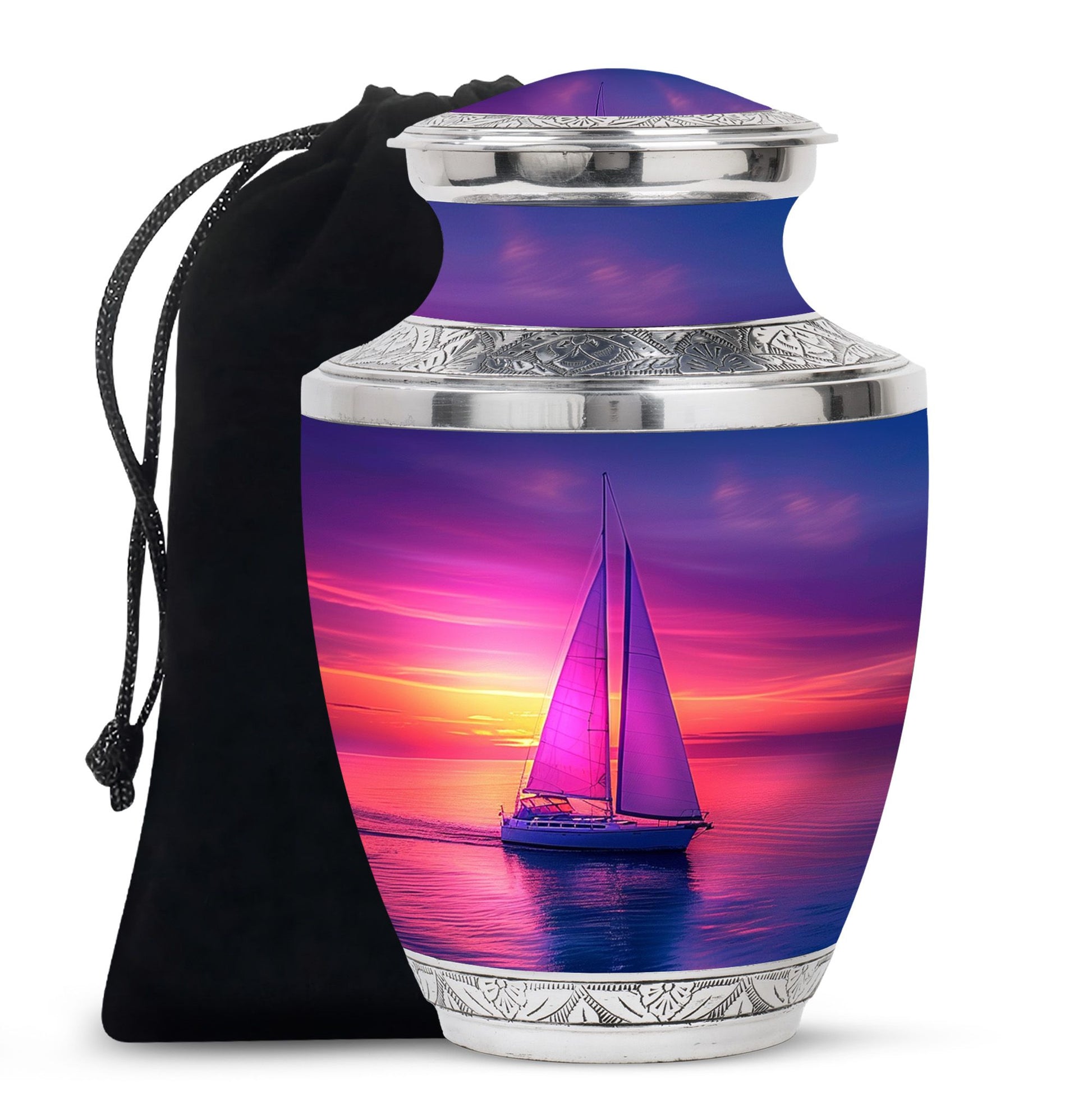 Sail Boat Theme Large Urn 10 Inch