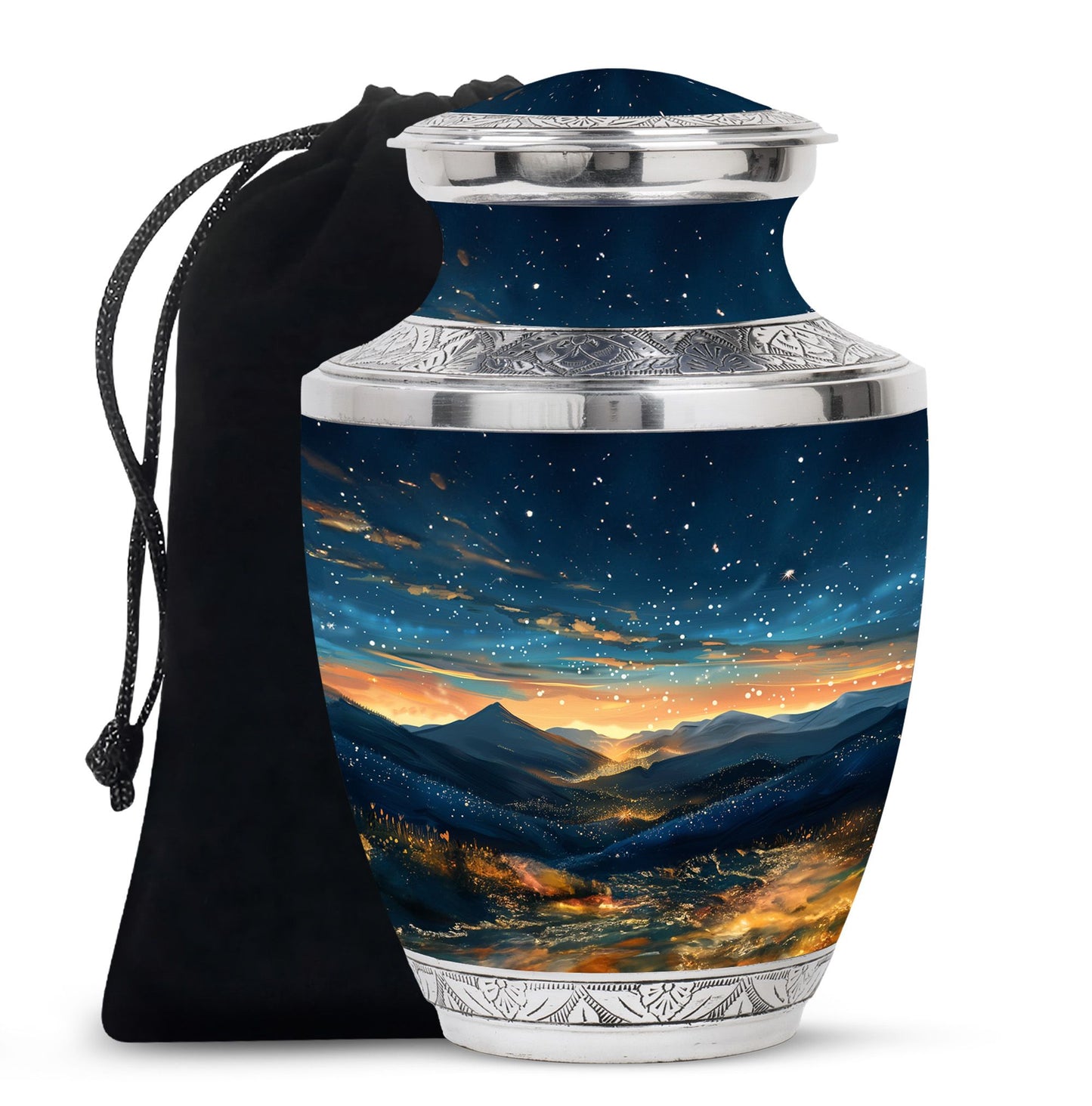 Starry Night Theme Large Urn 10 Inch