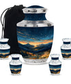 Starry Night Theme Large Urn With 4 Keepsake Urn
