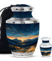 Starry Night Theme Large Urn With 1 Keepsake Urn