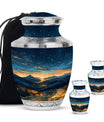 Starry Night Theme Large Urn With 2 Keepsake Urn