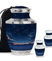Starry Night Theme Large Urn With 2 Keepsake Urn