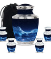 Starry Night Theme Large Urn With 4 Keepsake Urn