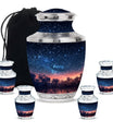 Starry Night Theme Large Urn With 4 Keepsake Urn
