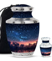 Starry Night Theme Large Urn With 1 Keepsake Urn