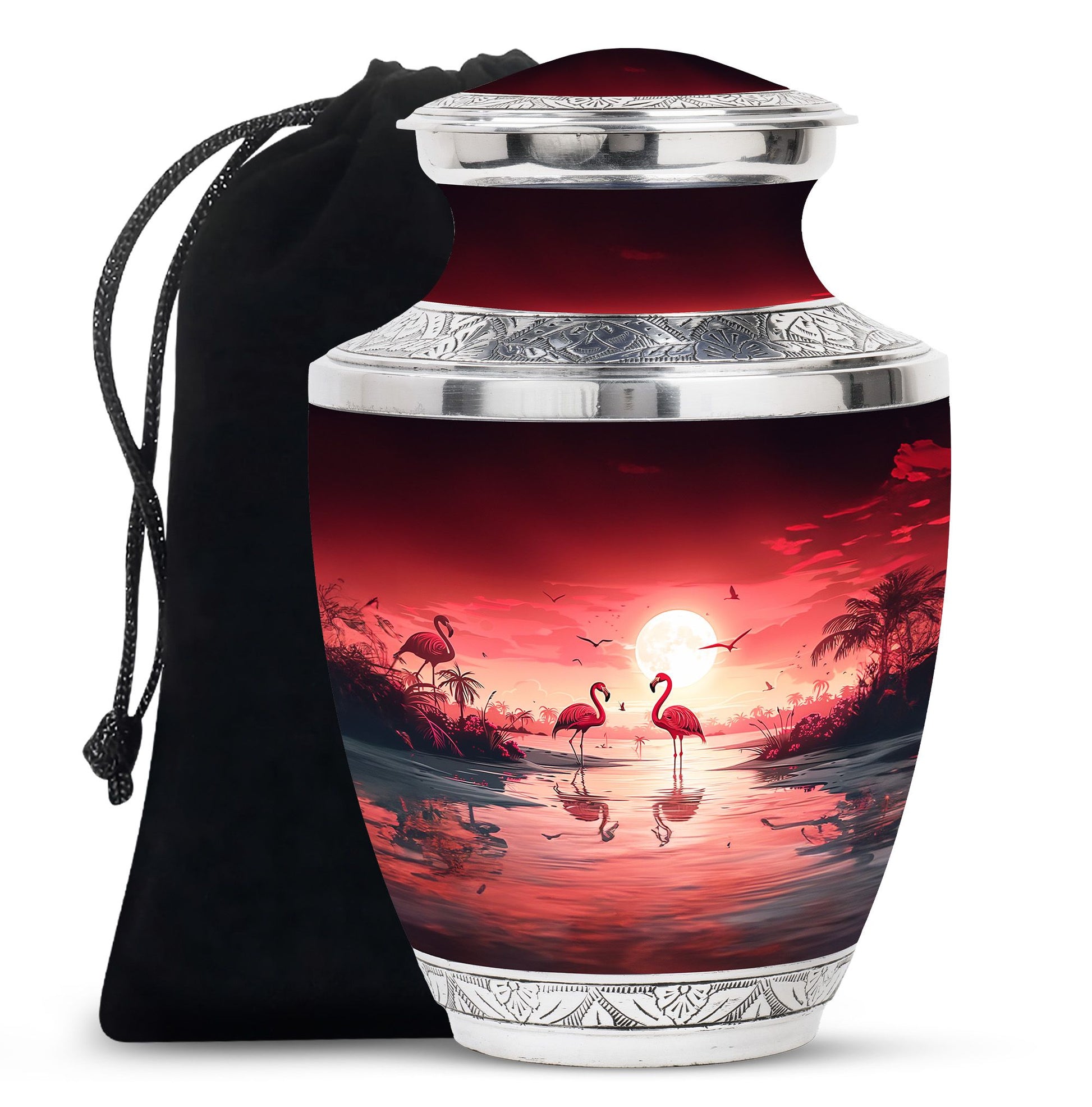 Flamingo Theme Large Urn 10 Inch