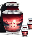 Flamingo Theme Large Urn With 2 Keepsake Urn