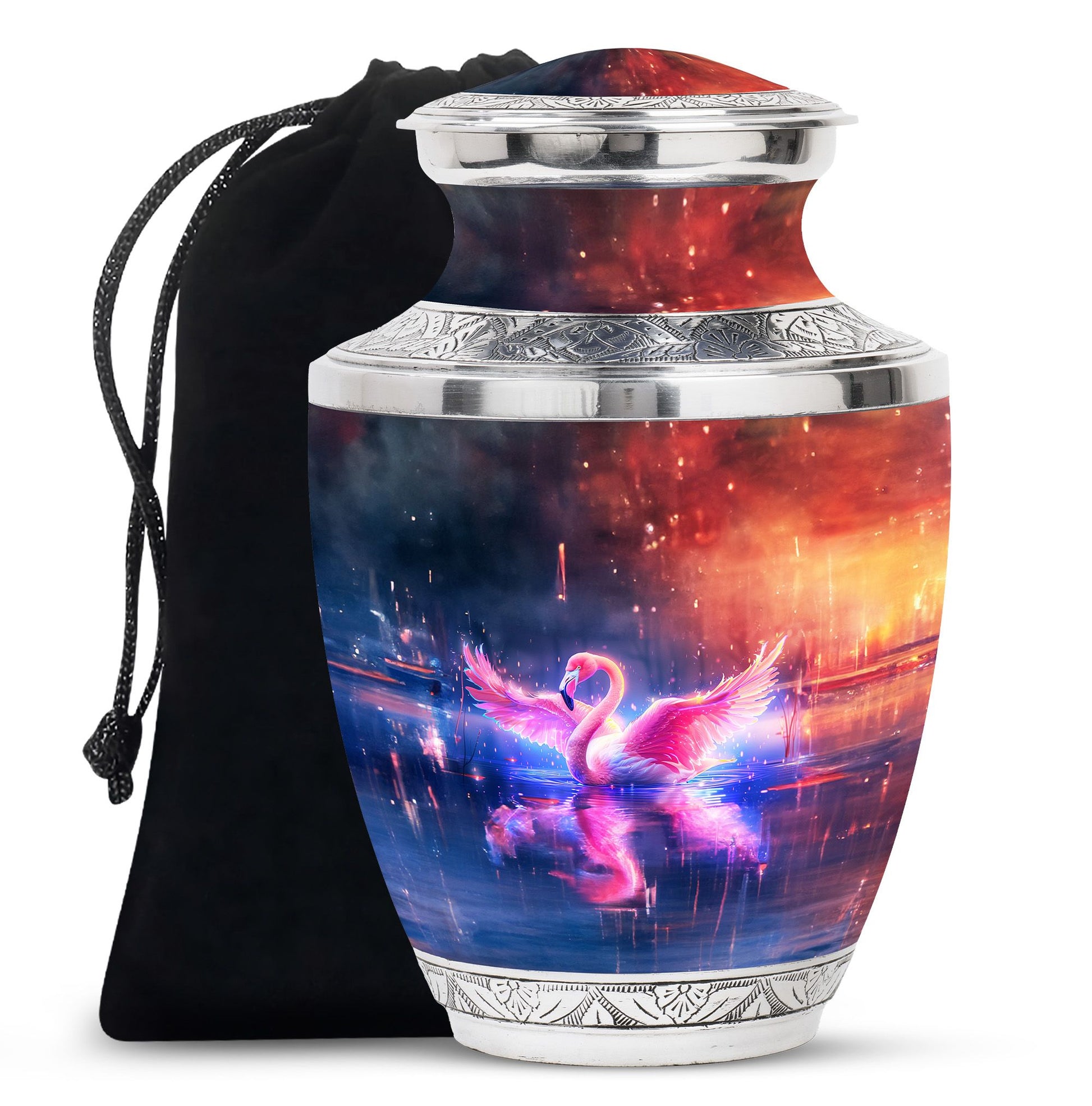 Flamingo Theme Large Urn 10 Inch