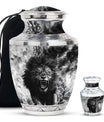 Lion Theme Large Urn With 1 Keepsake Urn