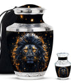Lion Theme Large Urn With 1 Keepsake Urn