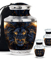 Lion Theme Large Urn With 2 Keepsake Urn