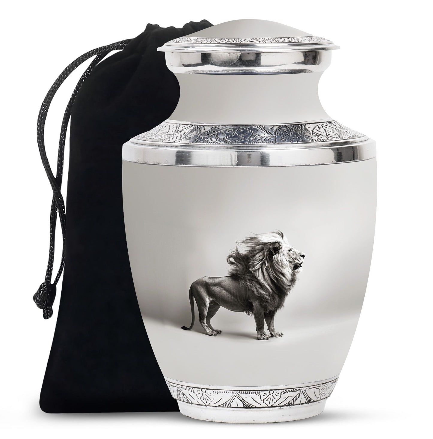 Lion Theme Large Urn 10 Inch