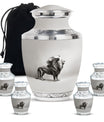 Lion Theme Large Urn With 4 Keepsake Urn