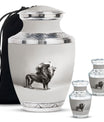 Lion Theme Large Urn With 2 Keepsake Urn