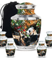 Panda Theme Large Urn With 4 Keepsake Urn