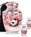Panda Theme Large Urn With 2 Keepsake Urn