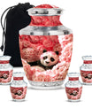 Panda Theme Large Urn With 4 Keepsake Urn