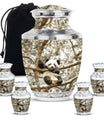Panda Theme Large Urn With 4 Keepsake Urn