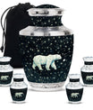 Polar Bear Theme Large Urn With 4 Keepsake Urn