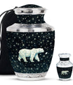 Polar Bear Theme Large Urn With 1 Keepsake Urn