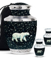 Polar Bear Theme Large Urn With 2 Keepsake Urn