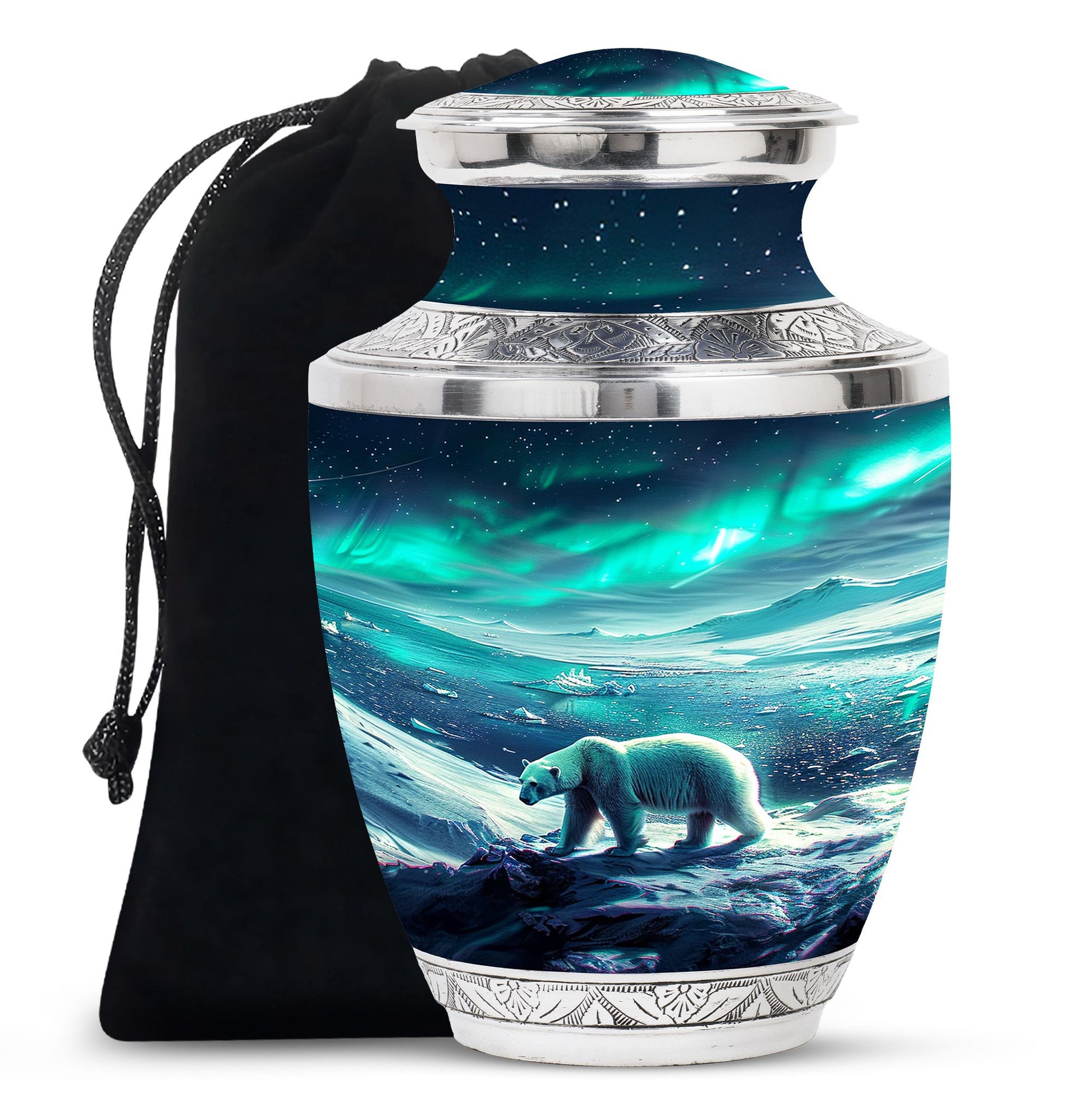Polar Bear Theme Large Urn 10 Inch