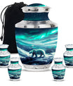 Polar Bear Theme Large Urn With 4 Keepsake Urn