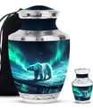 Polar Bear Theme Large Urn With 1 Keepsake Urn