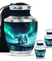 Polar Bear Theme Large Urn With 2 Keepsake Urn