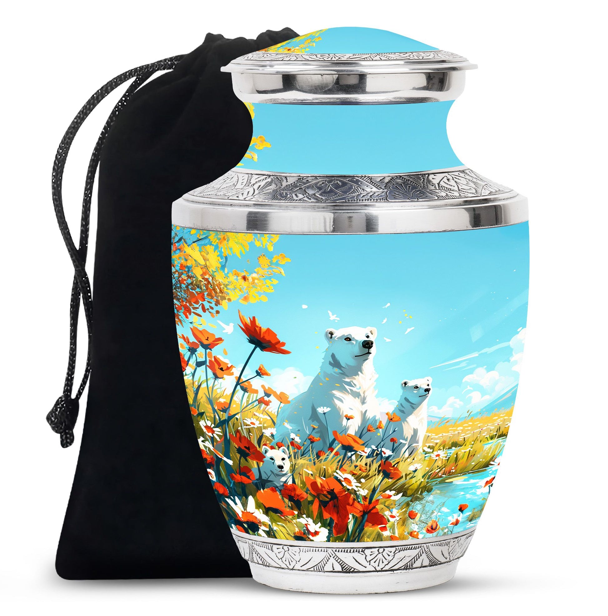Polar Bear Theme Large Urn 10 Inch