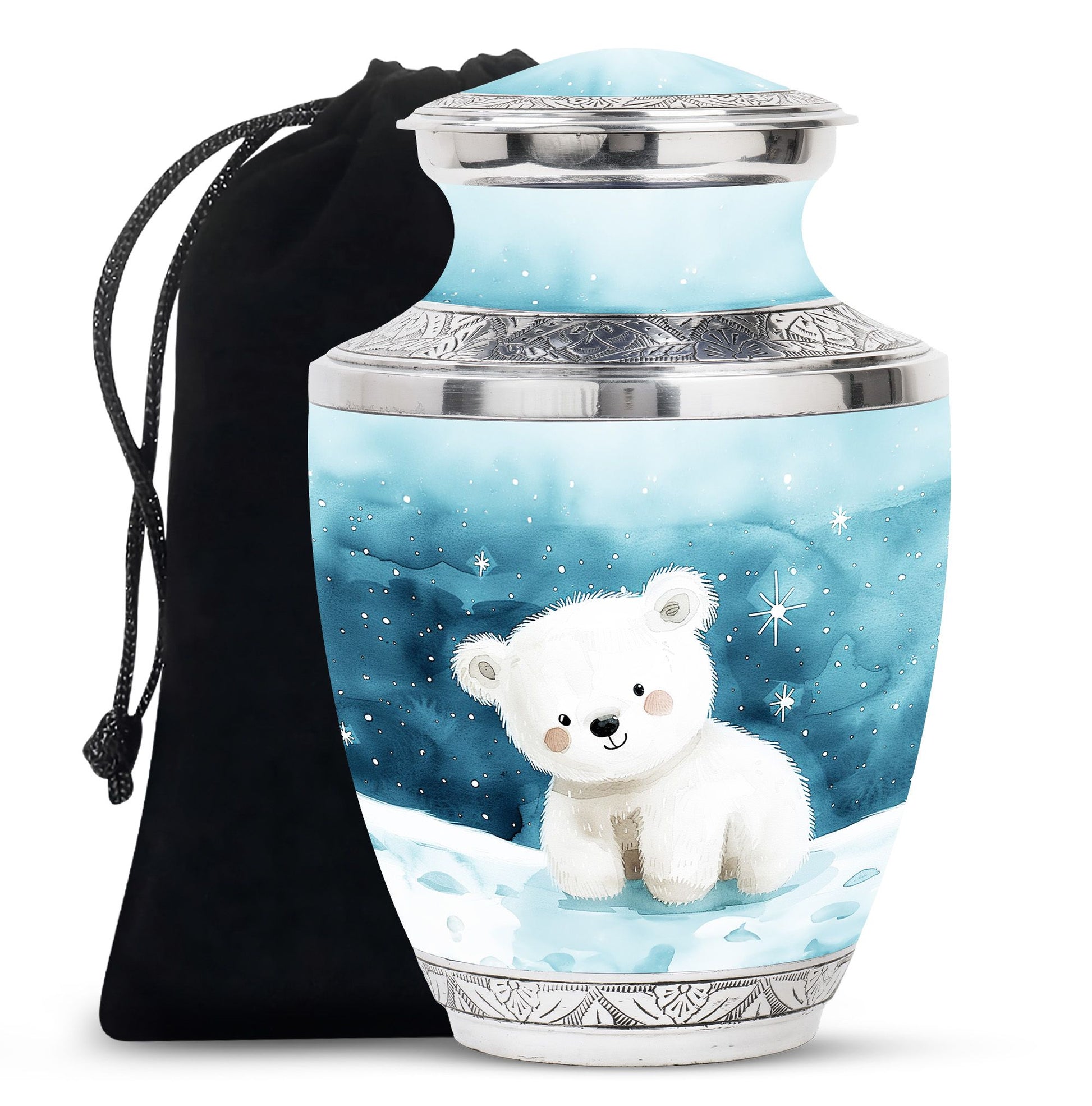 Polar Bear Theme Large Urn 10 Inch