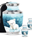Polar Bear Theme Large Urn With 2 Keepsake Urn