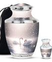 Swan Theme Large Urn With 1 Keepsake Urn