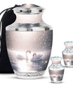 Swan Theme Large Urn With 2 Keepsake Urn