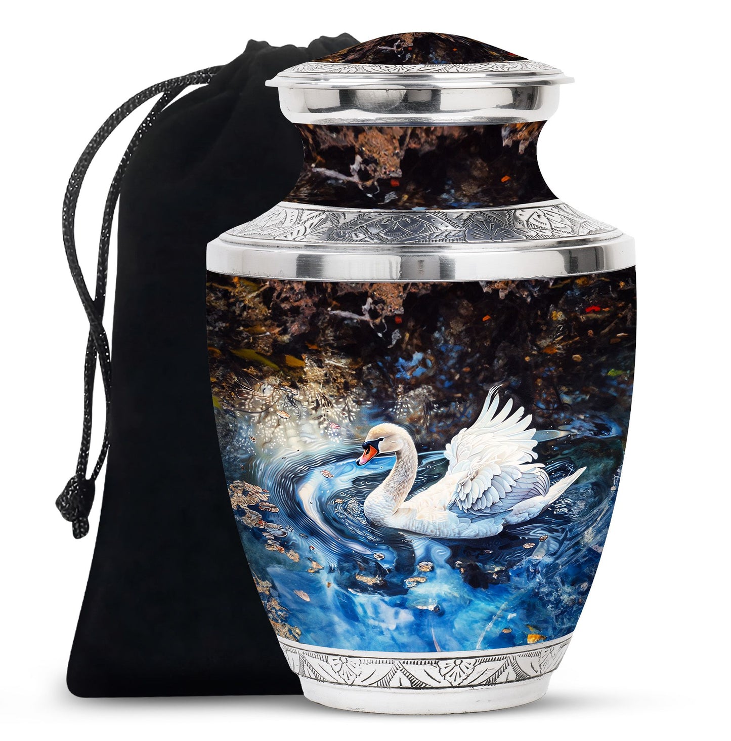 Swan Theme Large Urn 10 Inch