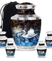 Swan Theme Large Urn With 4 Keepsake Urn
