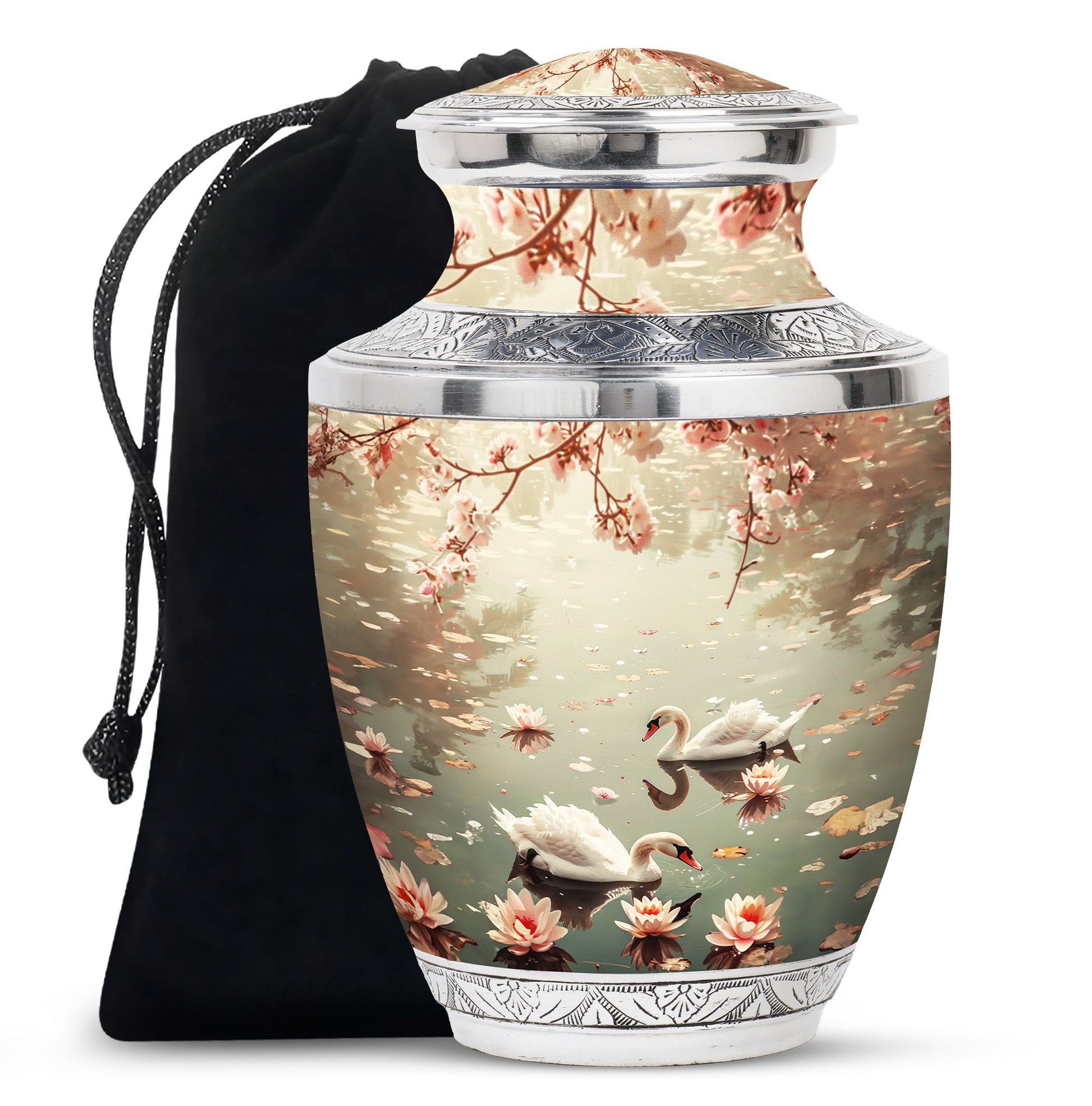 Swan Theme Large Urn 10 Inch