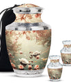 Swan Theme Large Urn With 2 Keepsake Urn