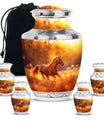 Runing Horse Theme Large Urn With 4 Keepsake Urn