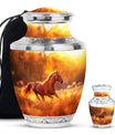 Runing Horse Theme Large Urn With 1 Keepsake Urn