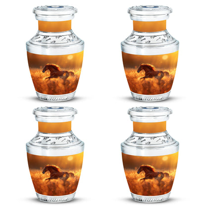 Runing Horse Theme 3 Inch Keepsake Pack of 4