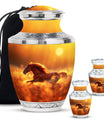 Runing Horse Theme Large Urn With 2 Keepsake Urn